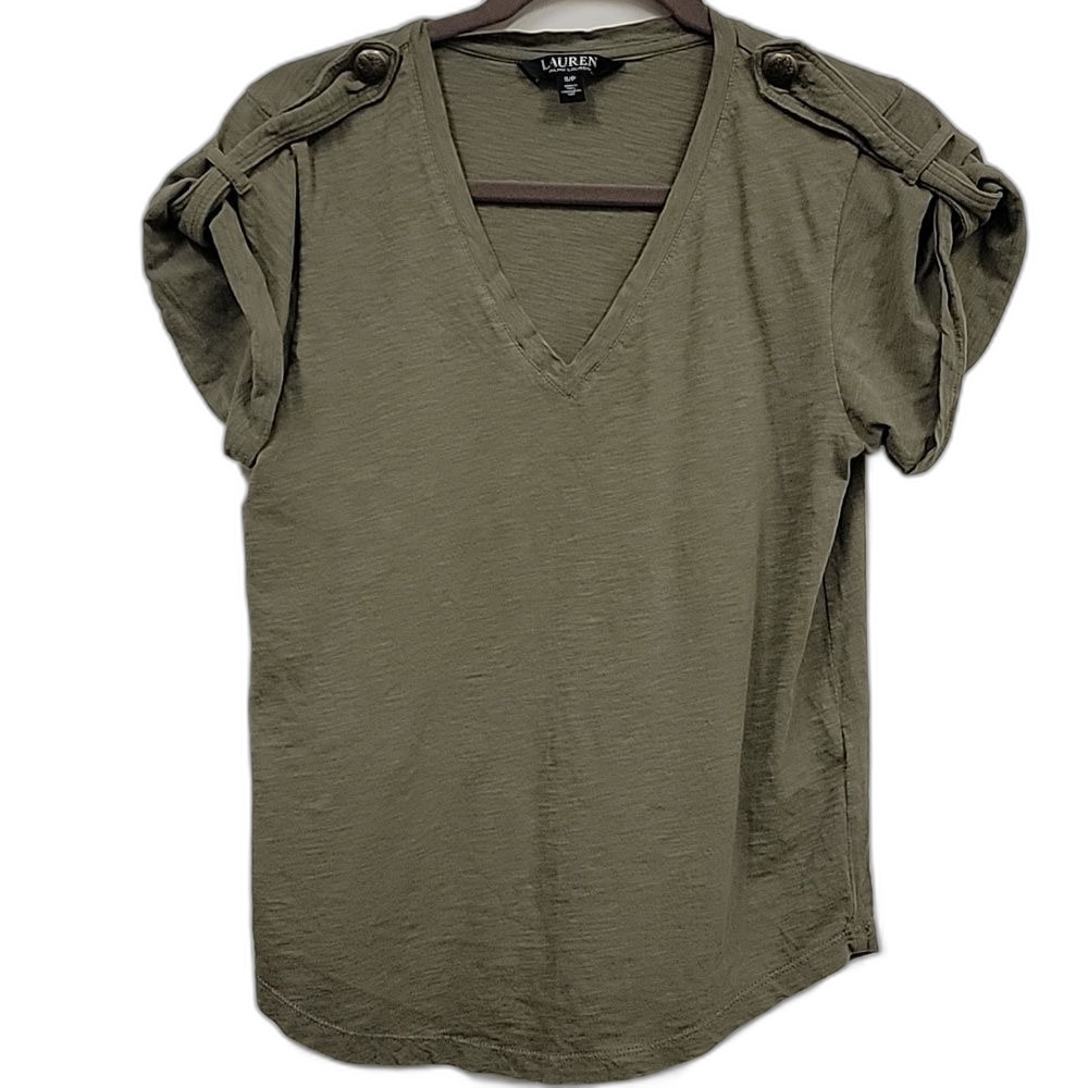 Lauren Ralph Lauren Military Inspired Short Sleeve Tee Green Size S Outdoor